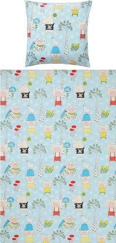 Erwin Müller Kinder-Bettwäsche Feinbiber bunt Größe 1x 135x200 cm + 1x 80x80 cm