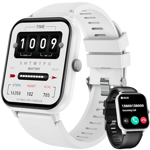 Orologio Smartwatch Uomo Donna Fitness - 1,83 Rotondo Touchscreen Orologi Smart Watch Polso con Chiamate Telefono Digitale Impermeabile Contapassi Sportivo Sanguigna Pressione Compatibile Android iOS