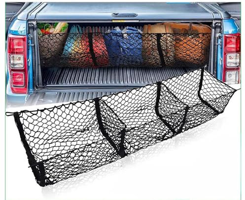 QWEERASS Rete Bagagliaio per Auto, per Ford Ranger III Super/Double/Single Cab Pick-up 2013-2024 Rete da Carico Altamente Elastica Auto Portabagagli Organizer Rete Carichi Saldamente,B