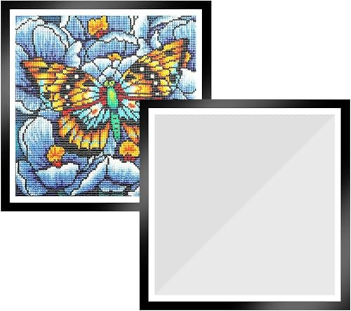 SZKKQKJ 2 cornici per diamond painting, 30 x 30 cm, cornice magnetica, colore nero, per decorazione da parete di casa