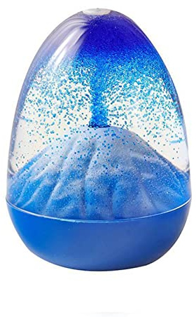 Timer a clessidra liquida in uovo vulcano, clessidra movimento liquido di eruzioni vulcaniche uovo con base, giocattolo sensoriale liquido movimento timer Bubbler Fidget Toy Deco per casa ufficio