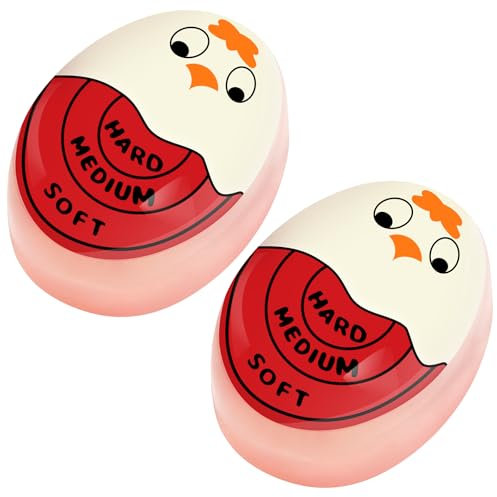 FOREV Egg Timers for Hard Boiled Eggs Timer, Red 2pcs