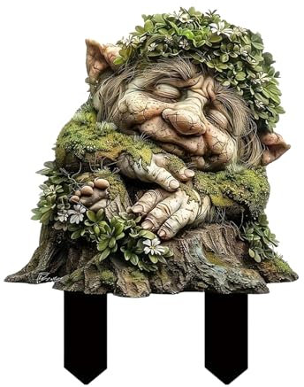LUMOOM Décorations de Jardin Troll, Sculpture de Jardin Troll de Conte de fées, Sculptures décoratives pour Le Jardin et la terrasse, Figurines de Jardin Amusantes à Planter dans l'arbre (A)