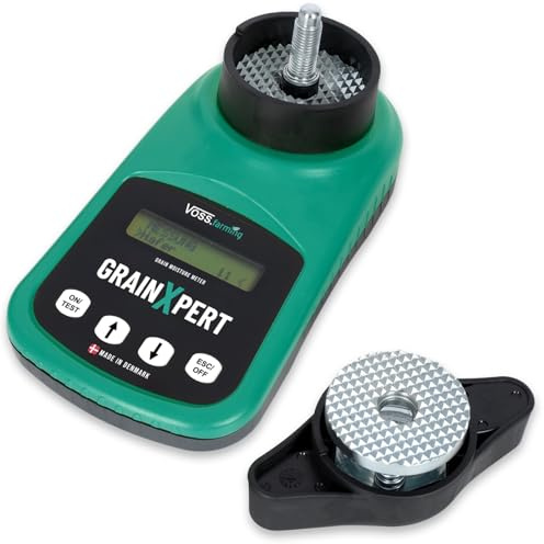 VOSS.farming GrainXpert Getreidefeuchtigkeitsmessgerät mit Mahlwerk, LCD Display, mit Transportkoffer, präzises Getreidemessgerät für draußen