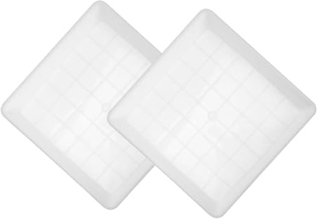 TOYANDONA 2 Bandejas Cuadradas de Plástico para Macetas, Resistentes al Clima y Recolectores de Agua, Tamaño 12,97 Pulgadas, Ideales para Suculentas y Bonsáis en Interiores y Exteriores