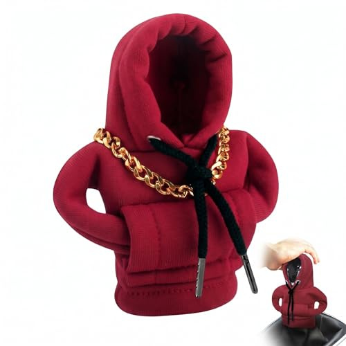 Funda de Palanca de Cambio de Marchas con Cadena de 25cm, Accesorios de Interior para Coche Universales, Decoración de Pomo Estilo Deportivo con Cuerda Roja y Negra para Tuning