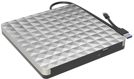 Nucelit USB 3.0 externa optiska skrivarenheter med mönster, bärbara USB C DVD-brännare för data-backup hemunderhållning