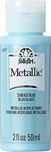 FolkArt Acrylic Paint, Metallic Ice Blue, 2 oz