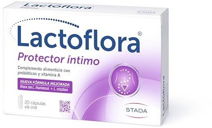 Lactoflora, Protector Íntimo Mujer, Probióticos y Vitamina A, Equilibrio y Bienestar de la Flora Vaginal, Apoyo Inmunitario, 20 Cápsulas