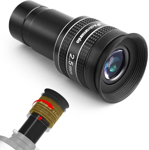 Astromania Telescope Eyepiece 2.5mm, Wide Angle 58 Degree Apparent Field Planetary Eyepiece for 1.25 inch Astronomy Telescope & Filter, Fully Multi-Coated Telescope Accessory for Planetary Observation