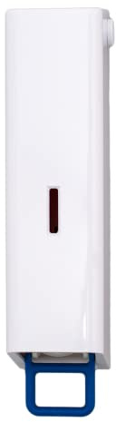 Seifenspender 500mL (1. Generation) Wandspender mit Schloss für CWS Best Cream Slim 500mL - Kunststoff, weiß, Hebelfarbe blau, für Patronen