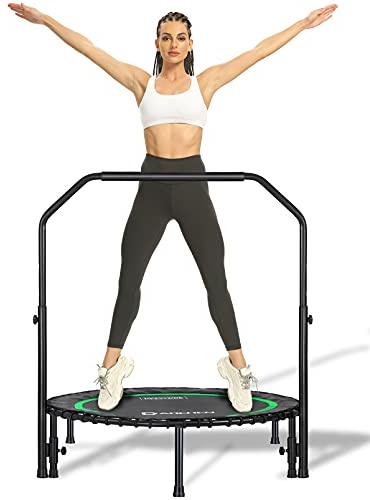 Darchen Mini trampolino da 200 kg per adulti, piccolo trampolino da interno per esercizi di rimbalzo per allenamento fitness per un rimbalzo silenzioso e sicuro, [100 cm] (550FHB-verde)