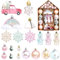 70Pcs Rotgoldener Haus-Weihnachtsball, Weihnachtskugeln Weihnachtsdeko Set, Christmas Tree Baubles, weihnachtsbaumschmuck-Set, bemalte hängende Kugeln, Bunte Kugeln, Weihnachtsdekorationen