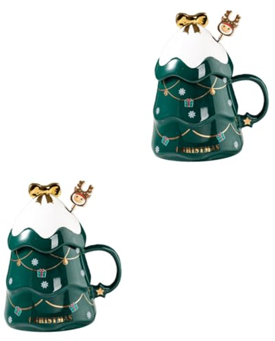 MAGICLULU 2 Sets Einfache Haferflockenbecher Weihnachtsbecher Festliches Baumdesign Für Weihnachtsparty-becher Becher-kollektion