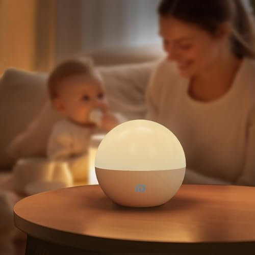Dreamegg Night Light Kids, Portable Night Light Baby with Touch Control, Table Lamp with 4 Modes, RGB Changing, Dimmable Rechargeable Hangable Magnetic, Ideal for Nursery Bedroom Outdoor Camping