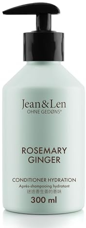 Jean & Len Conditioner Moisturizer Rosemary & Gingefer, pour les cheveux ternes et brillants, fournit une nutrition intense et, conditioner avec un parfum épicé, sans parabens, 300 ML.