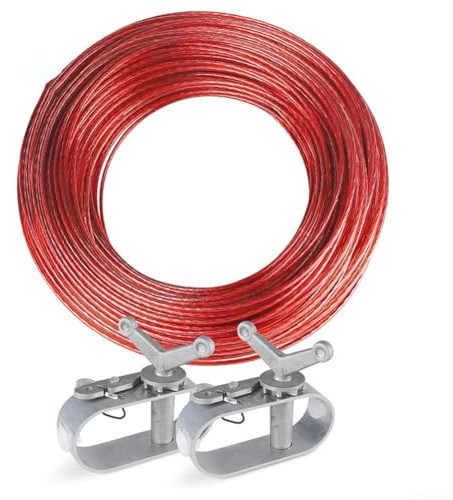 Feegow Kit de câble et de treuil pour piscine, câble de couverture de piscine de 254,4 cm et kit à cliquet avec 2 tendeurs de fil, tendeur de corde pour couverture de piscine d'hiver