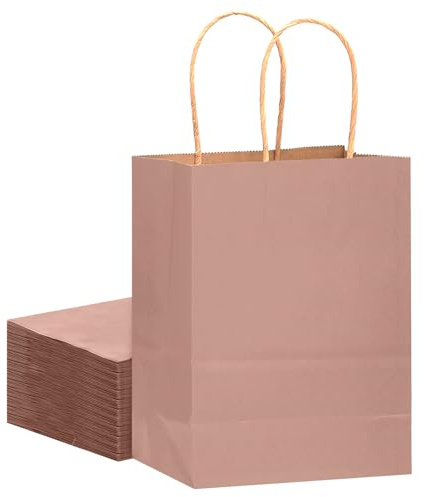 Gcardist Set med 32 påsar i kraftpapper med handtag, 21 x 15 x 8 cm, små presentpåsar, kaffe, för shopping, godispåsar, mångsidig användning (liten storlek)