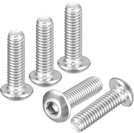 DTGN M3-0,5 x 10 mm linshuvudskruvar med insexkant – 120-pack – Lämplig för vägcykel, bil, motorcykel – 304 vitlackerad rostfritt stål – sexkantiga drivfästen