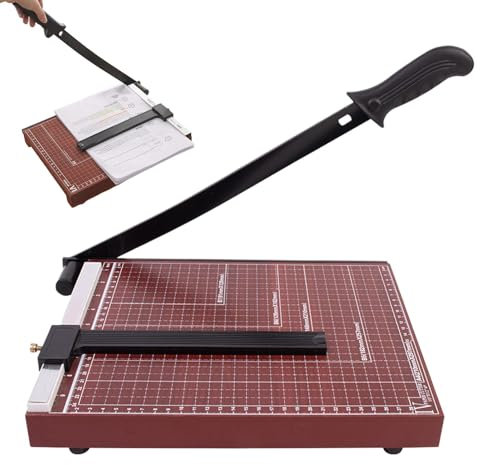 Pappersskärare, pappersskärare för pyssel – manuell A4-pappersskärverktyg med träbas – bärbar rak kantskärare, multifunktionell scrapbooking även för, papper, C