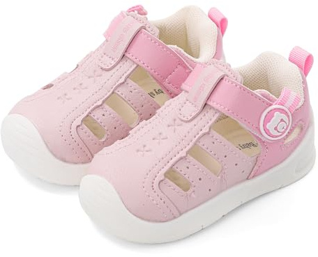 MK MATT KEELY Sandali Neonato Estive Scarpe Primi Passi Traspirante Bambino Sandali Punta Chiusa con Suole Gomma Antiscivolo,Rosa,EU 19(CN 16)
