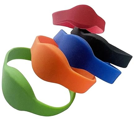 Lot de 5 bracelets en silicone avec contrôle d'accès RFID EM4100 125 kHz - Lecture seule (mixte)
