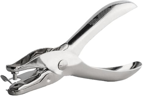 Lumi Zenva Pinza Punzonatrice Perforatrice per Targa Foro Rotondo 3 mm Perforatore a Pinza Singolo Foro 3mm Bucatrice per Fare Cerchi Ideale per Uso Domestico Ufficio e Scuola in Metallo Argento