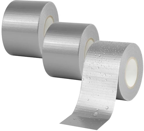 AOOWU Nastro Telato Americano, 3 Rotoli 48mm X 20m Nastro Adesivo, Impermeabile Duct Tape, Riparazioni e Fai Da Te, Isolante, Utile per Riparazioni, Tubi di Gomma e Plastica, Interni ed Esterni