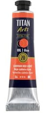 Titan ölfarbe, Helles Kadmium Rot, extrafein 6 – 20 ml, Nr. 20