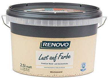 Trendfarbe Wüstensand 2,5 L Renovo Lust auf Farbe - Wandfarbe Deckenfarbe