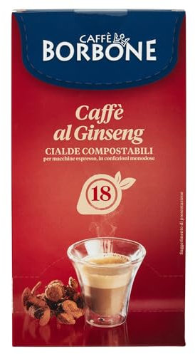 18 dosettes filtrantes en papier 44 mm Caffe Borbone Ginseng Coffee