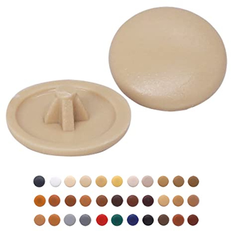 Confezione da 50 tappi per coperchio a vite Pozi diametro 12 mm, Pozidriv testa clip su coperture in plastica, tappo decorativo per mobili (50, crema S3)