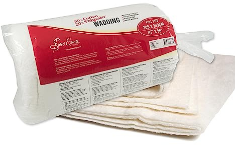 Sew Easy Quiltning, Vadd 80% Bomull 20% Polyester Tvättbar Full storlek 205,7 x 243,8 cm 81 x 108 tum