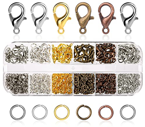 Kettenverschluss 720 Stück, 6 Farben Armband Verschluss,Schmuckverschluss für Schmuckherstellung, DIY Ohrring Armband Halskette Anhänger