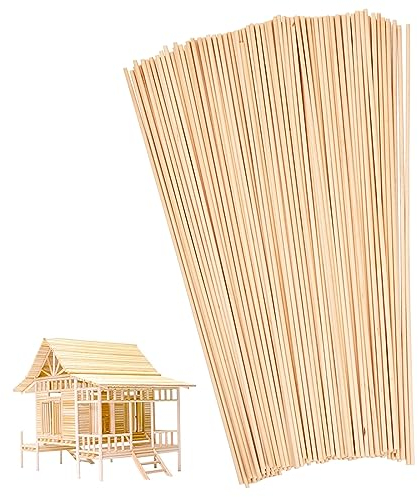 Jinlaili 150 Stück 30cm Rundholz Holzstab, Holzstäbchen zum Basteln, Bastelstäbe, Natürliche Holzstäbchen Rund, rundhölzer Bambusstäbe, für DIY Handwerk, Holzarbeit, Dekoration, Essen (30cm/3mm)