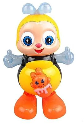 PNJB Dancing Happy Bee Toy Figure - Grooving Movements, Flashing Lights, And Musical Magic For Ages 3+, Multi-Coloured Delight For Toddler Boys And Girls, Ideal Interactive Gift