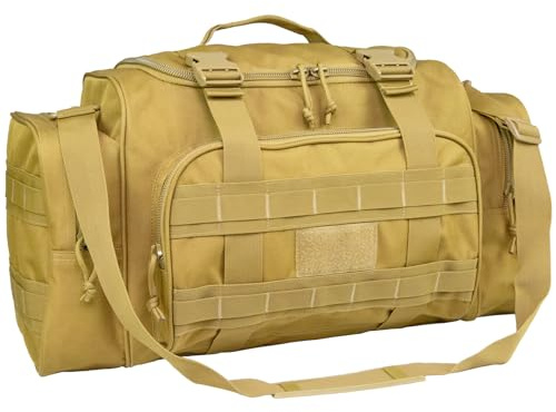 APRILBAY Taktische Duffle Bag Gym Duffel Bags für Männer Reise- und Ausrüstung Motorrad Hecktasche Militär Schwere Schulter Große Duffle (43L,Khaki)