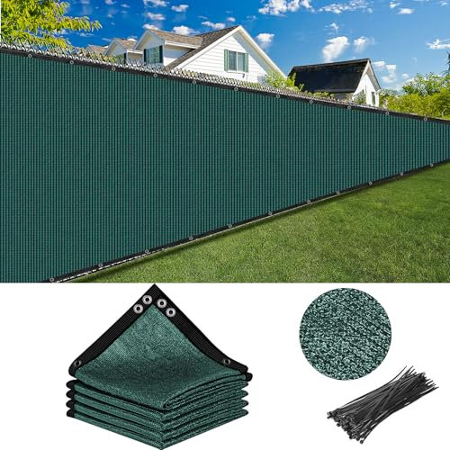 MSYU Privacy Screen Fence 2m x 15m Heavy Duty Fencing Mesh Shade Net Cover for Wall Garden Yard Backyard (Green, 6 ft X 50 ft)