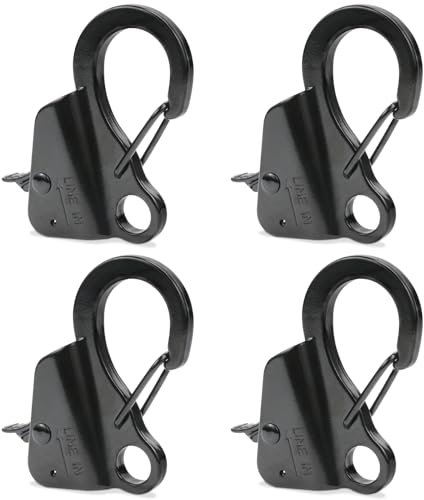 Leero 4 Pack Stainless Steel Anchor Hook, Load Capacity 8,000 lbs Boat Anchor Hook, Boat Anchor Hook Clip for 3/8“ - 5/8” Boat Anchor Rope with Quick Release for Small Boat Pontoons and Kayaks