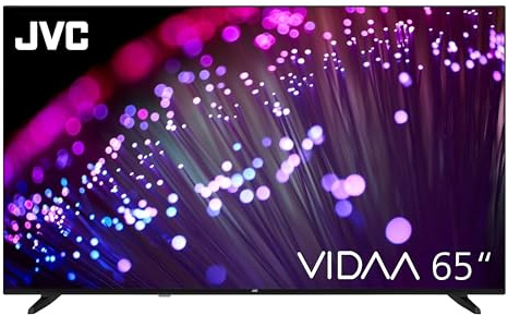 JVC QLED Fernseher 65 Zoll Smart TV VIDAA LT-65VDQ3455 4K Fernseher UHD, HDR TV mit Dolby Vision und integriertem Triple-Tuner, LED TV schwarz