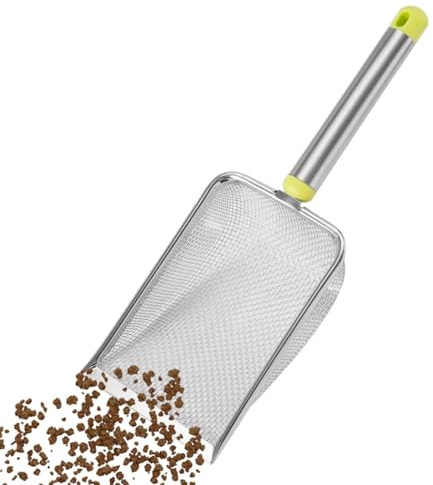 Siktad kattströ, Pets Litter Sand Phel, djup spade med ergonomiskt handtag - avfallsbehållare, robust rengöringsverktyg, kattunge-bajs-lyft, bekvämt grepp