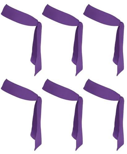 PATIKIL Bandas Cabeza Cintas para Cabeza, 6 Pcs Banda Ninja Karate Ajustable Cinta Deportiva Sudor Entrenamiento Banda Cabeza para Hombres Mujeres Correr Tenis Yoga, Morado Oscuro
