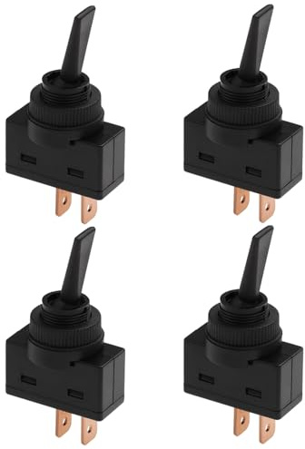 VGOL 4 interruptores de palanca de 12 V 20 A con mango plano ASW-26-101 para vehículos casi motorizados, coches, camiones, barcos