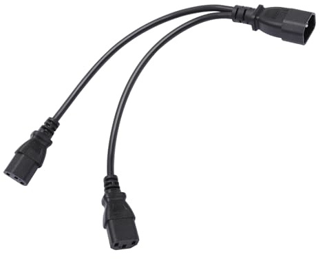 Cavo splitter per dispositivi freddi IEC 320 C14 su 2X C13 - Cavo di alimentazione Y adattatore 250V 10A, prolunga 30 cm, adatto per computer, PC, monitor, server, stampanti, alimentatori