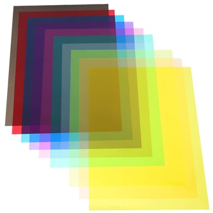 BELLIFFY 10 Pezzi Cellophane Trasparente Multicolore Pellicola PVC Iridescente per Artigianato Confezione per Decorazioni Fai da Te e Incarti Regalo