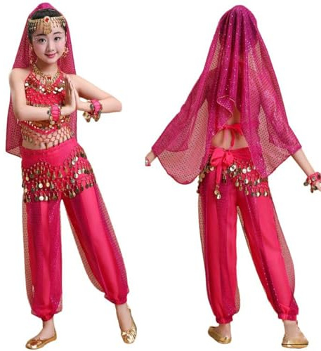 Danza Del Ventre - Set Completo Per Performance​​ Costume Da Danza Set Di Spettacoli Di Halloween Per Bambini 2-16 Anni
