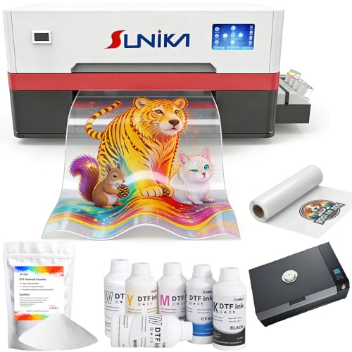SUNIKA A3 13 DTF Printer White Ink Circulation & Anti-Clogging High-Speed Direct to Film Transfer Bundle for T-Shirts Apparel (DIY & Commercial) (Printer & Oven)