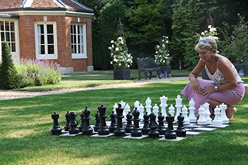 Übergames Garten Schach Figuren aus langlebigem PVC , für Freiland Garten und Parks - UV Geschützt - ohne Spielbrett - 30 cm hohe Konig - Detaillierte Figuren