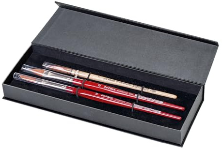 da Vinci Brushes Watercolor Brush Set, Black, Quill Size 2, Slant Size 10, Oval Size 12