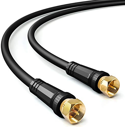deleyCON 7,5m SAT TV Antennenkabel Koaxial Kabel HDTV 4-Fach Schirmung DVB-S DVB-S2 Radio DAB Vergoldete Metallstecker Schwarz